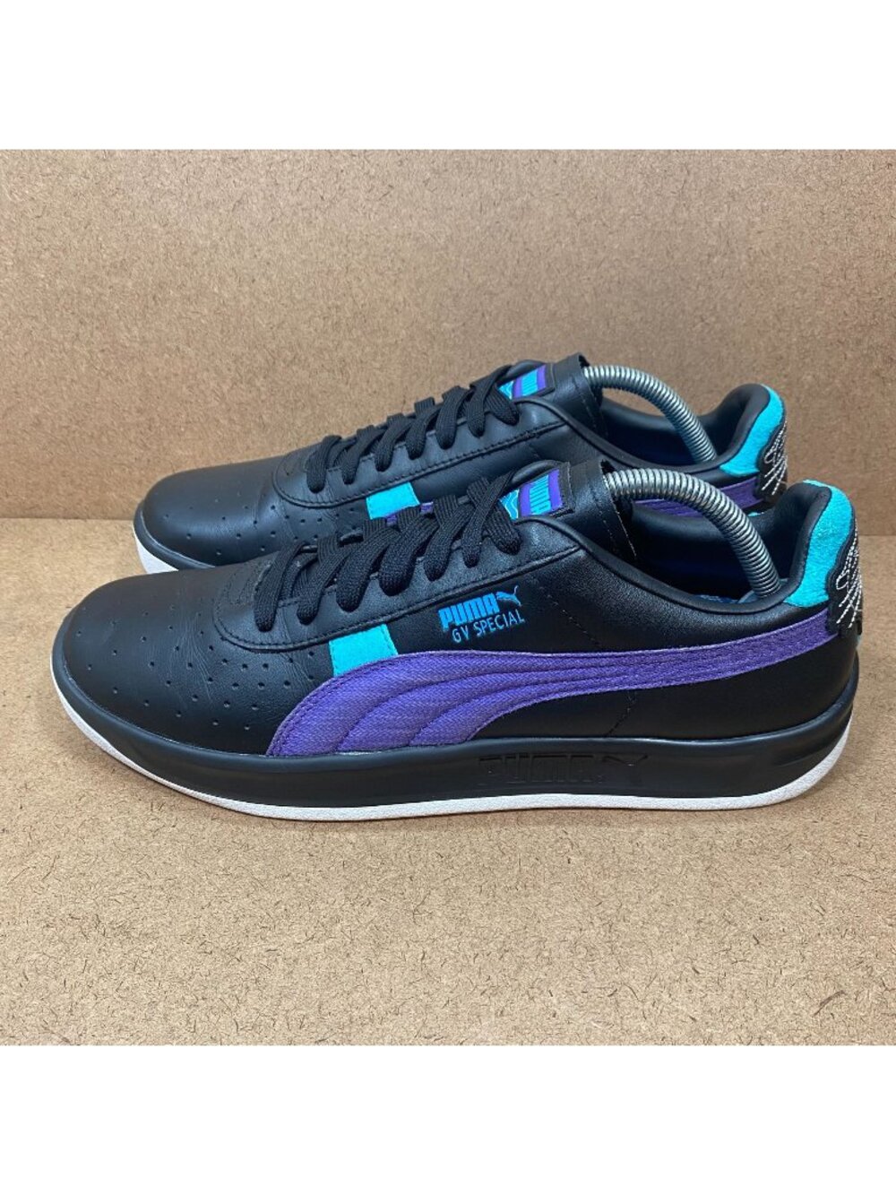 Puma Mens GV Special 'Last Dayz' Sneakers Black Purple Aqua Leather Size 10.5